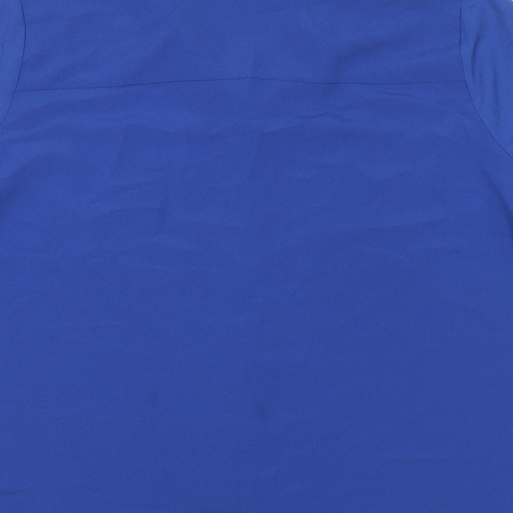 Classics Womens Blue Polyester Basic Button-Up Size 16 Collared