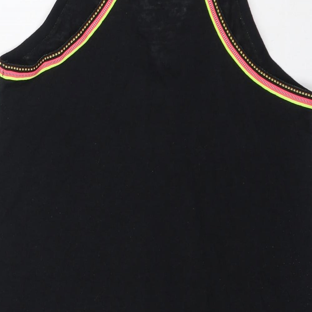 River Island Womens Black Polyester Tank Dress Size S V-Neck Pullover
