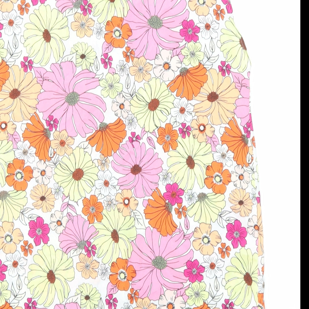 Marks & Spencer Womens Multicoloured Floral Polyester Basic Blouse Size 12 V-Neck