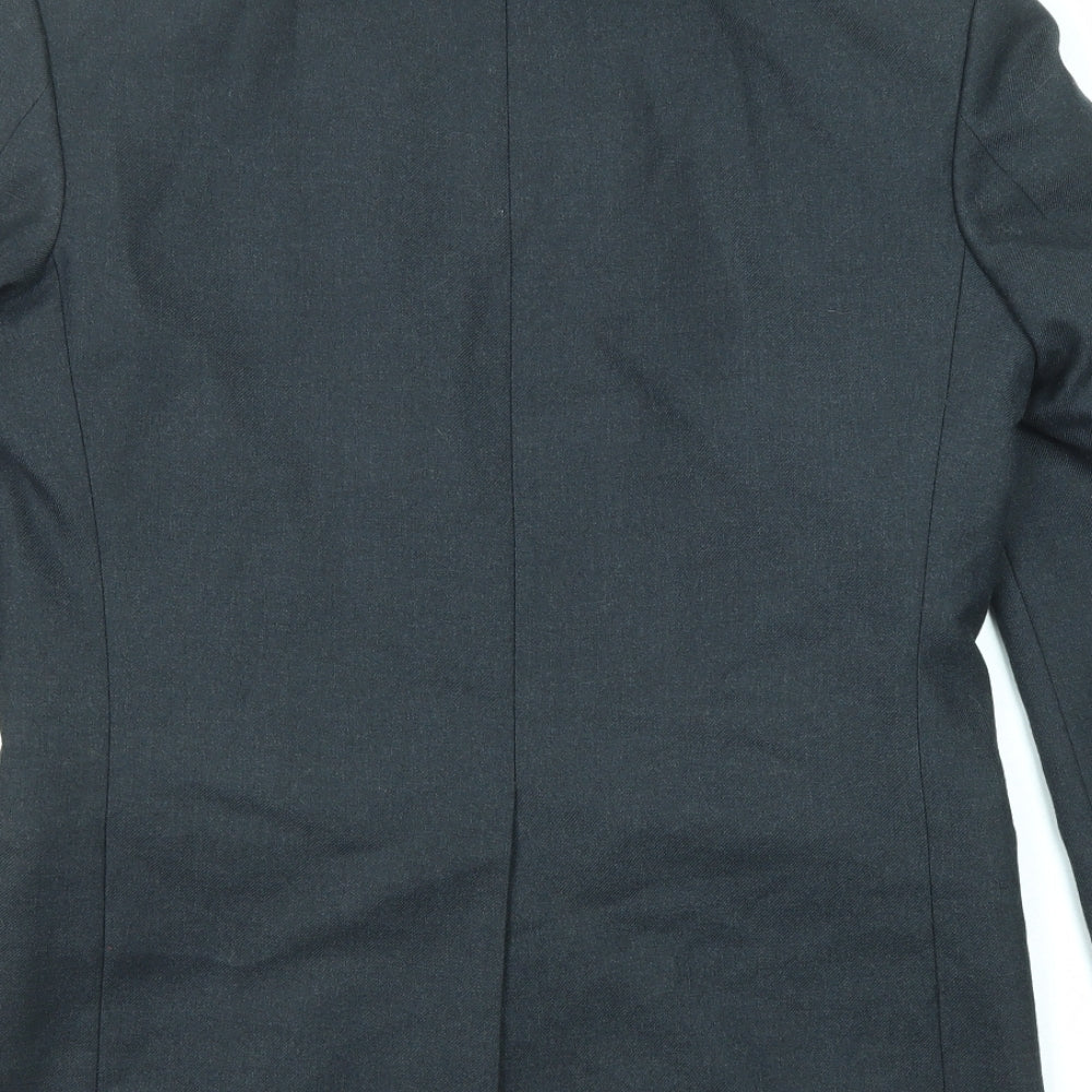 Hector Jones Mens Black Wool Jacket Suit Jacket Size 36 Regular
