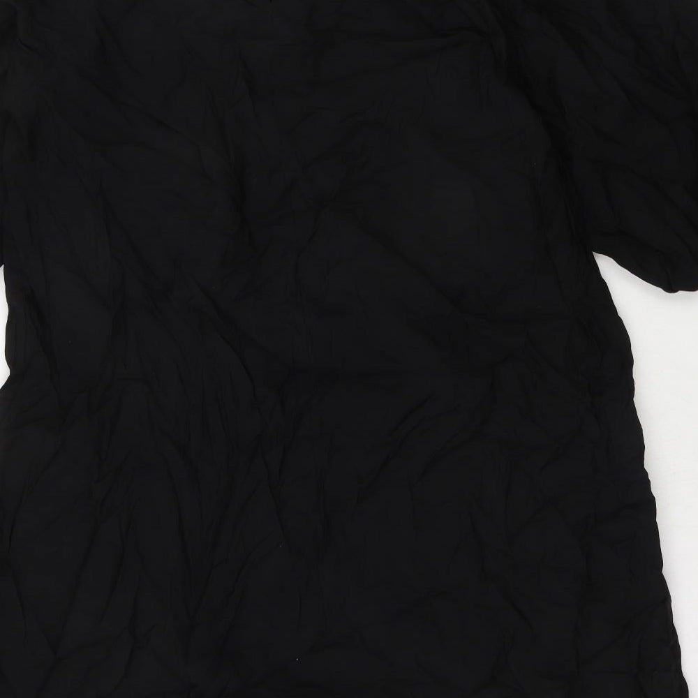 Marks & Spencer Womens Black Polyester A-Line Size 12 Round Neck Pullover