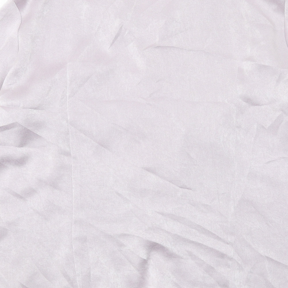 Marks & Spencer Womens Purple Polyester Basic Button-Up Size 16 Collared