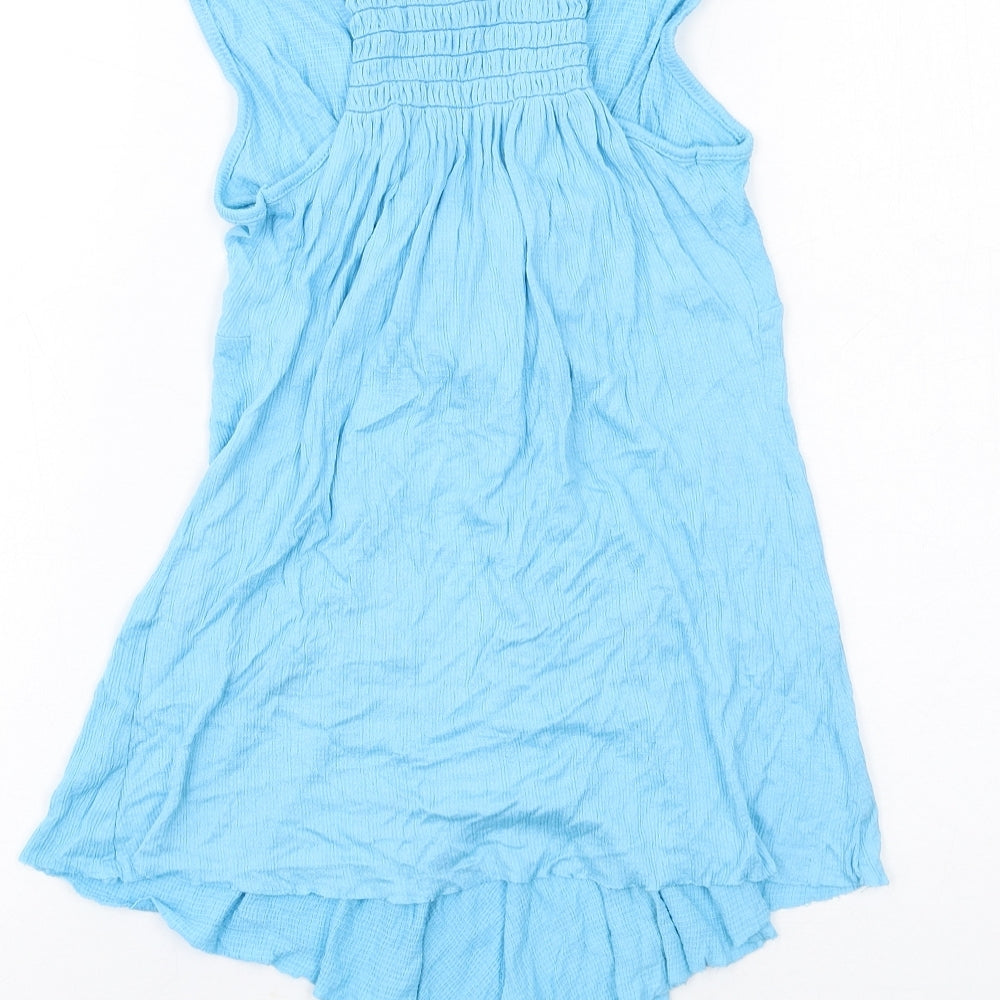 Select Womens Blue Viscose Basic Blouse Size 10 V-Neck