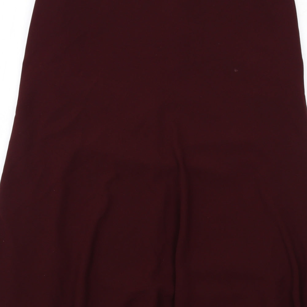 Marks & Spencer Womens Purple Polyester Swing Skirt Size 12 Zip