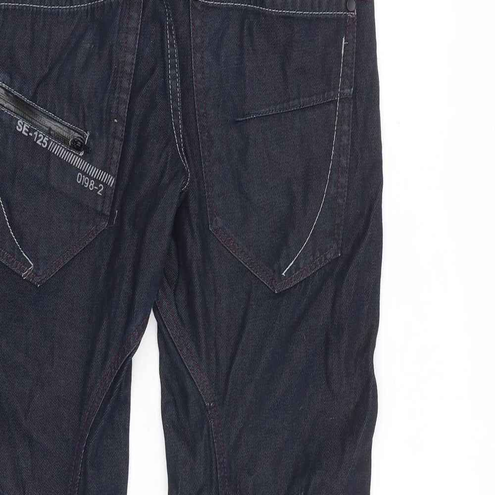 Next Mens Blue Cotton Tapered Jeans Size 32 in L28 in Regular Zip