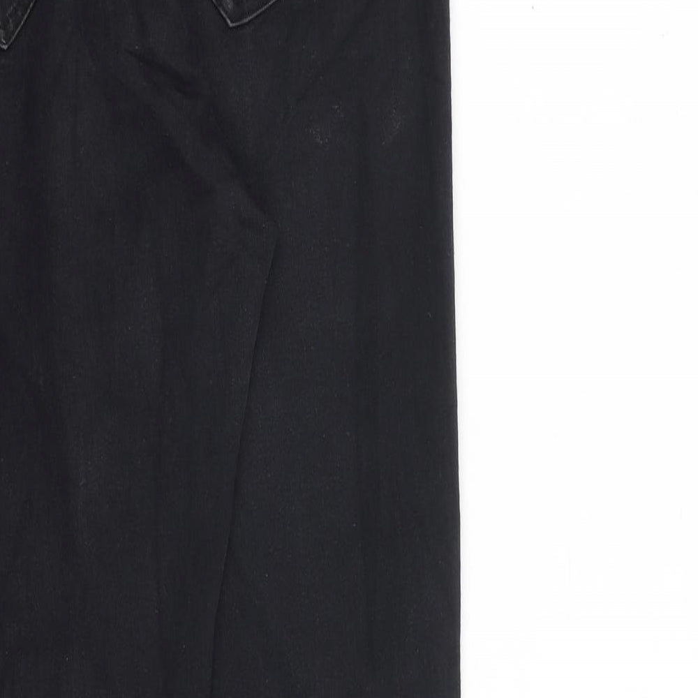 H&M Womens Black Cotton Tapered Jeans Size 33 in L30 in Regular Zip