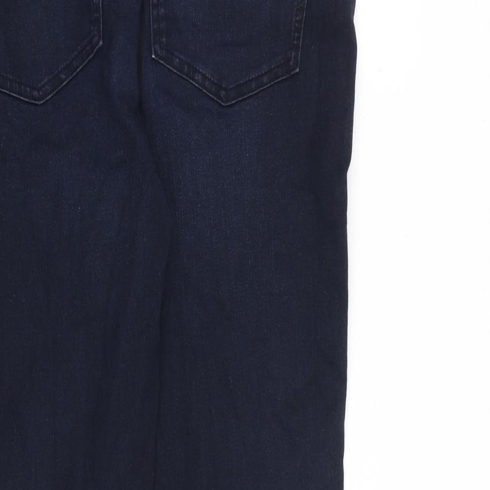 Marks & Spencer Womens Blue Cotton Tapered Jeans Size 34 in L29 in Regular Zip