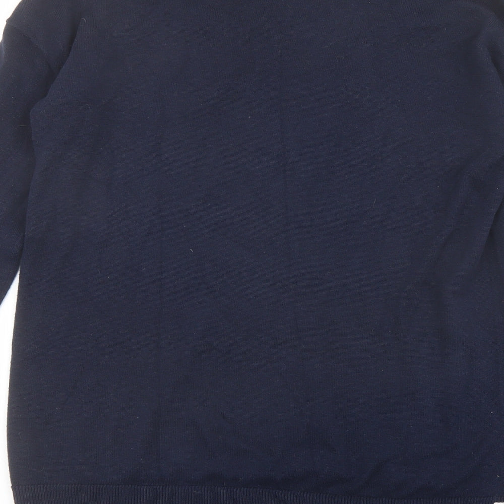 Christian Siriano Womens Black Round Neck Cotton Pullover Jumper Size M