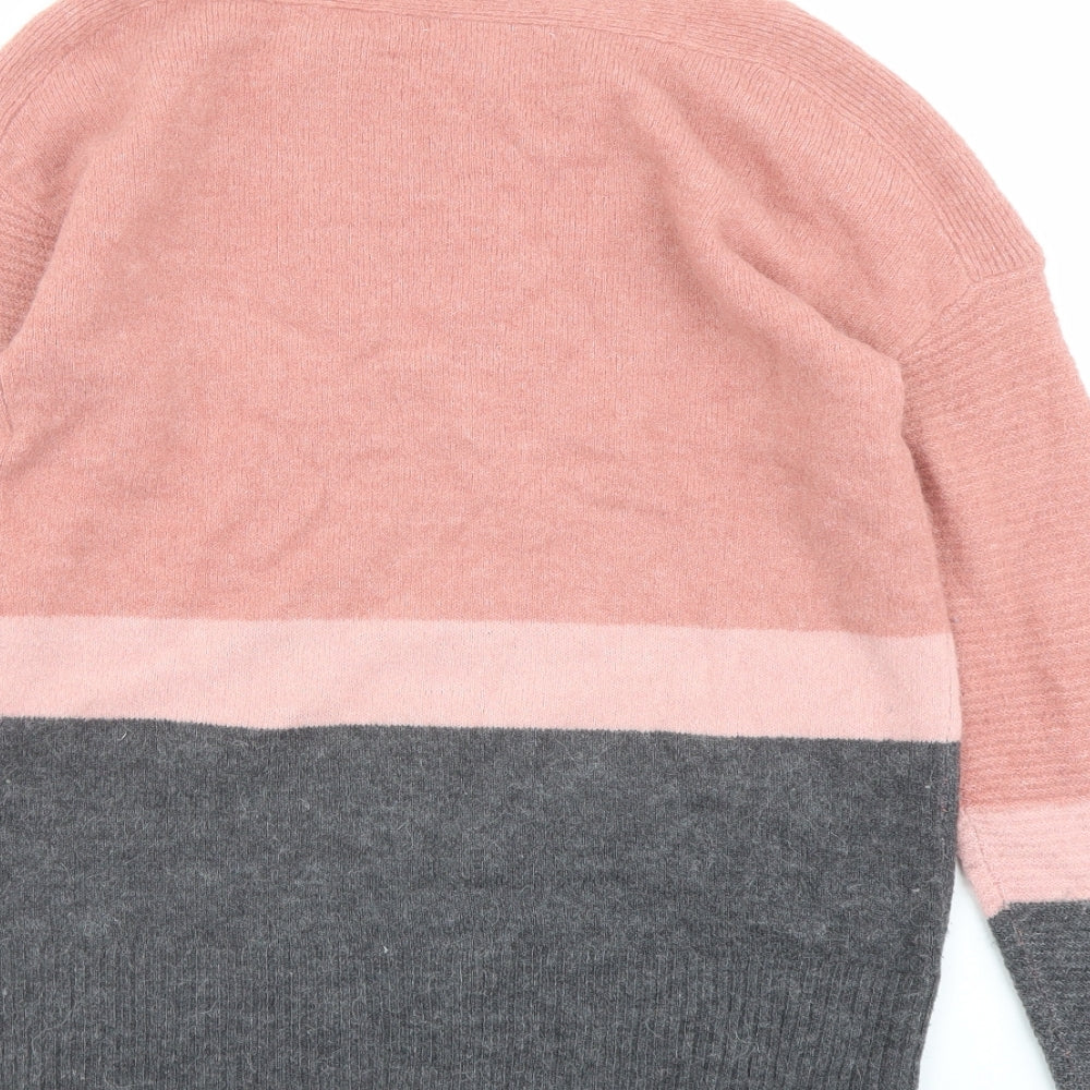 NEXT Womens Pink Boat Neck Acrylic Pullover Jumper Size XS