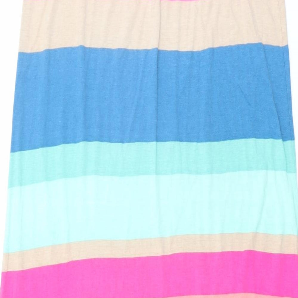 Warehouse Womens Multicoloured Striped Viscose A-Line Size M Off the Shoulder Pullover