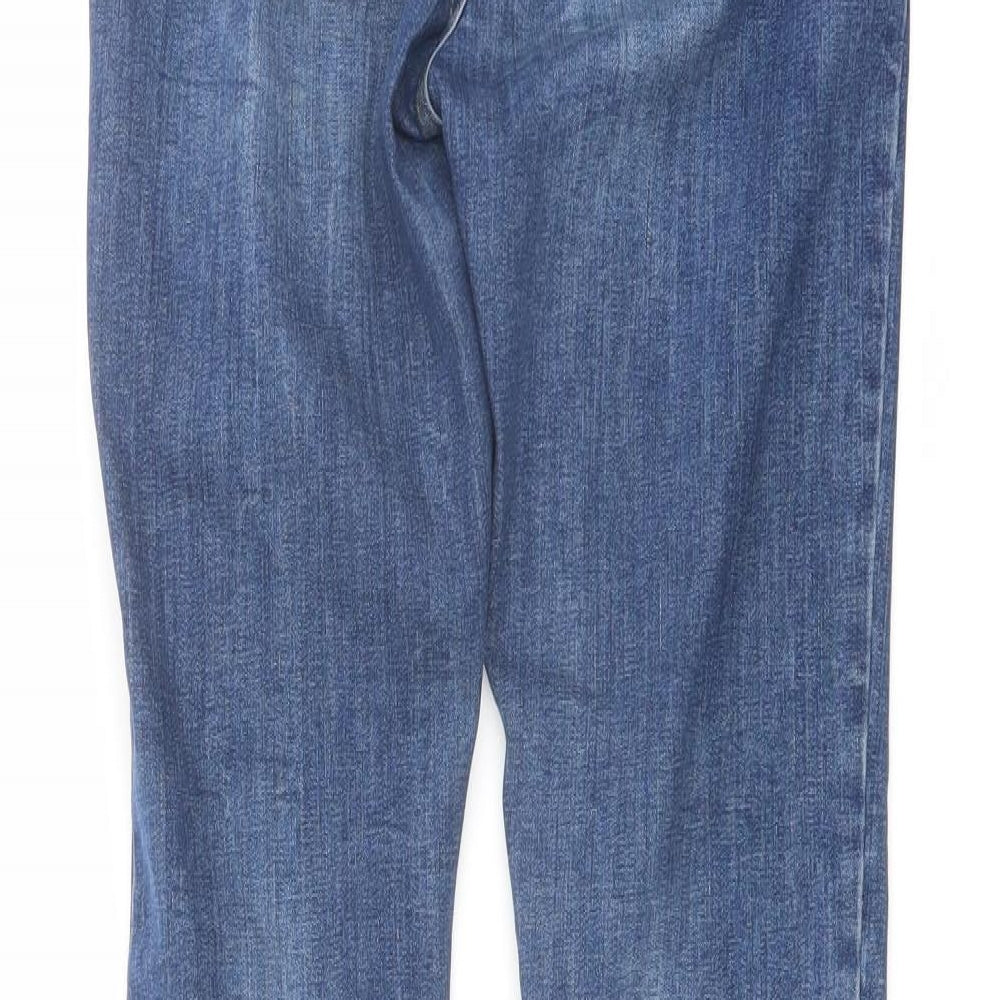 Marks & Spencer Womens Blue Cotton Skinny Jeans Size 8 L28 in Regular Button