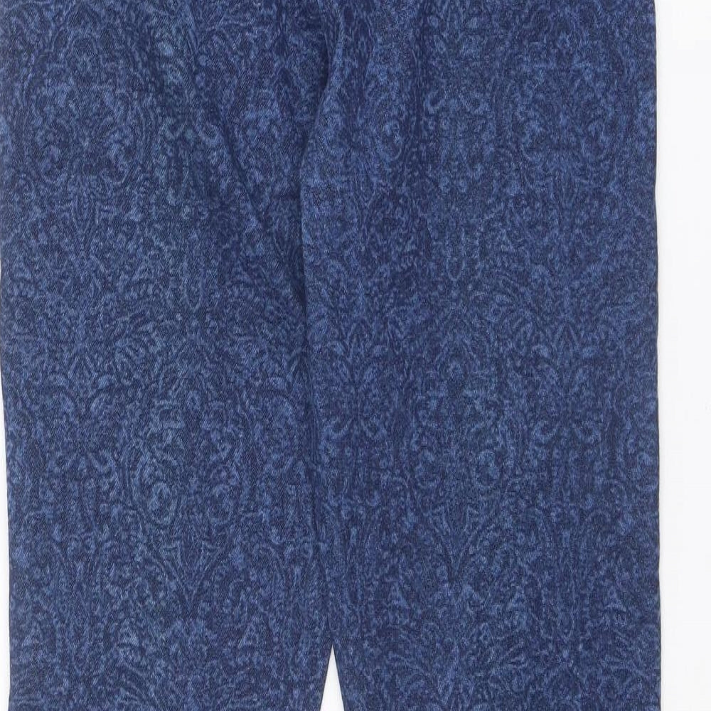 Marks and Spencer Womens Blue Paisley Cotton Jegging Jeans Size 8 L29 in Regular