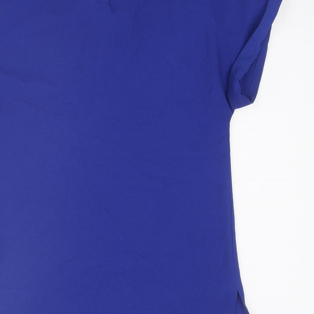 Dorothy Perkins Womens Blue Polyester Basic T-Shirt Size 8 Round Neck