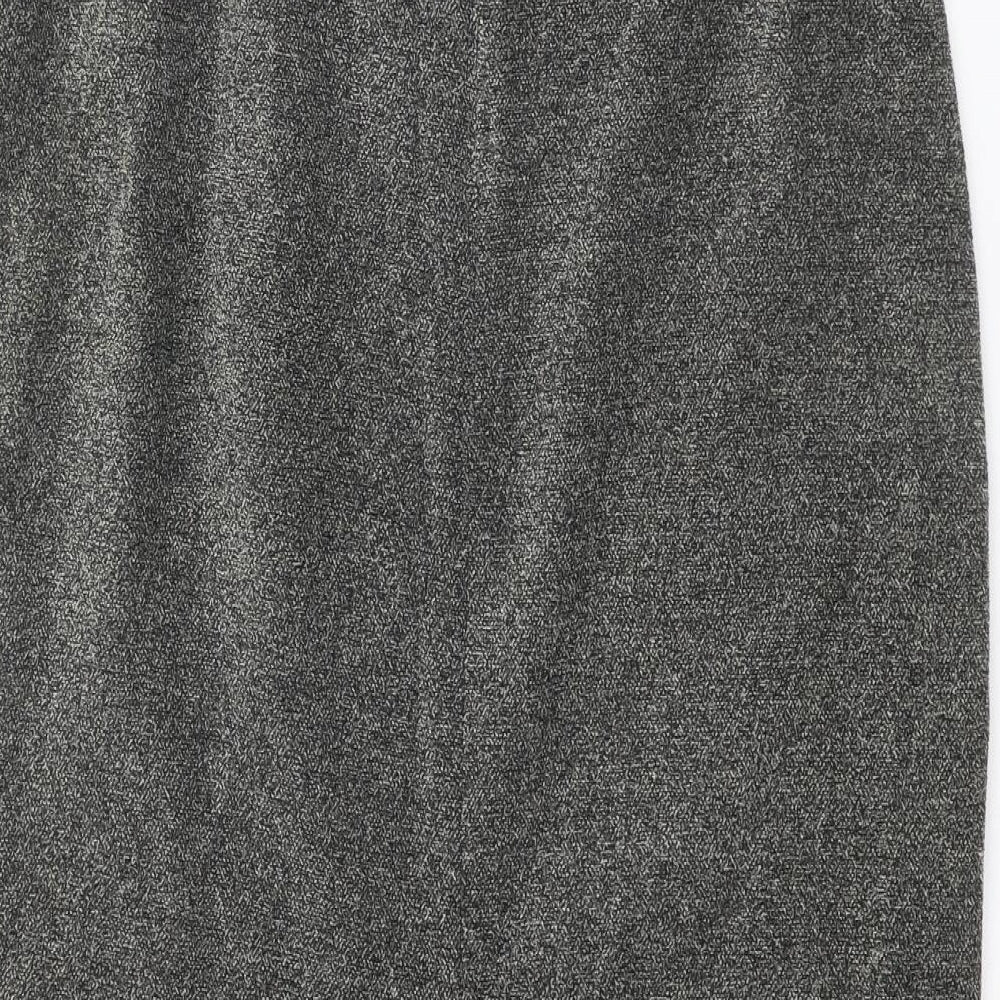 Richards Womens Grey Cotton Straight & Pencil Skirt Size 14 Zip