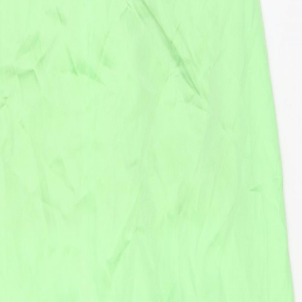 Zara Womens Green Polyester A-Line Skirt Size XS Zip