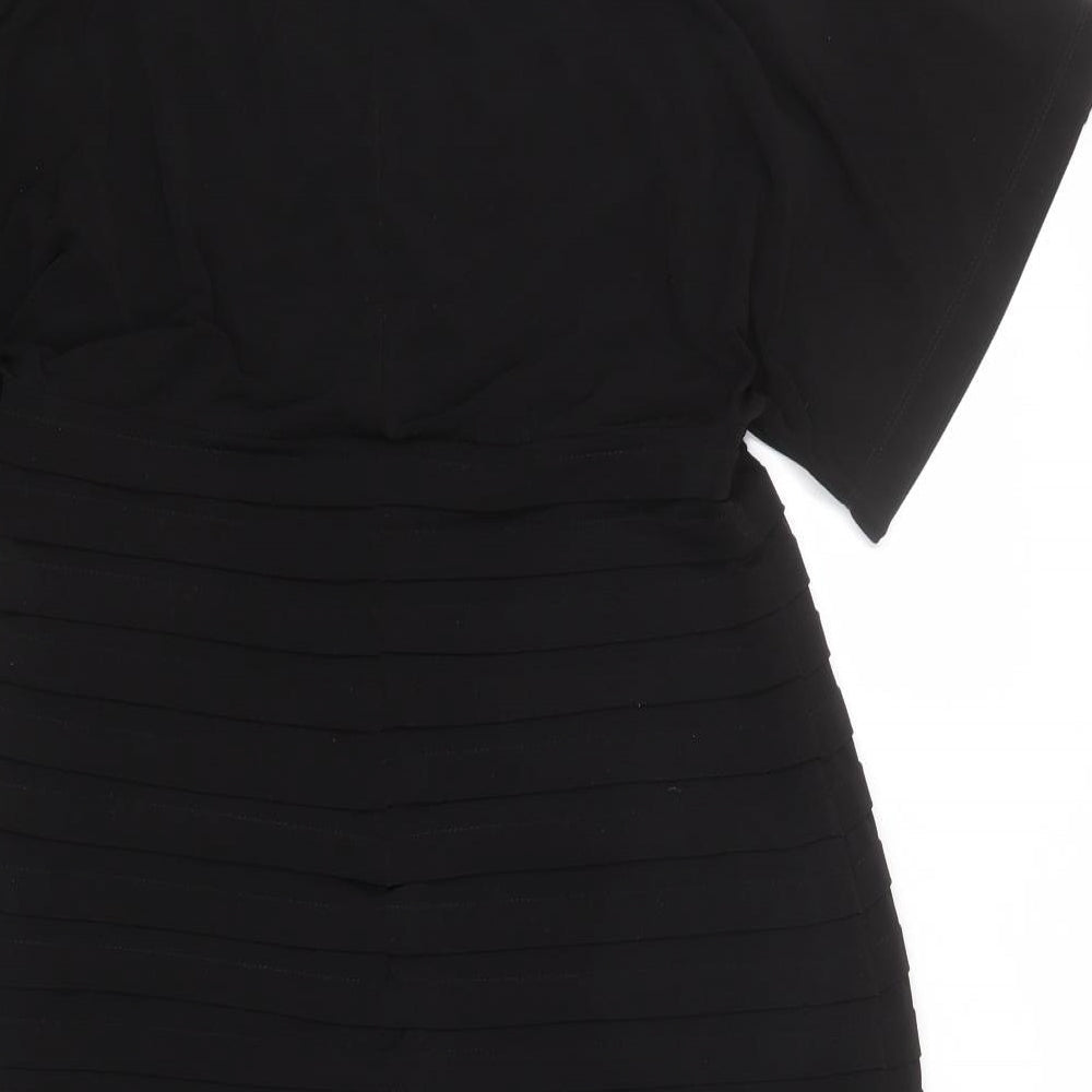 Wallis Womens Black Polyester Shift Size 14 V-Neck Pullover