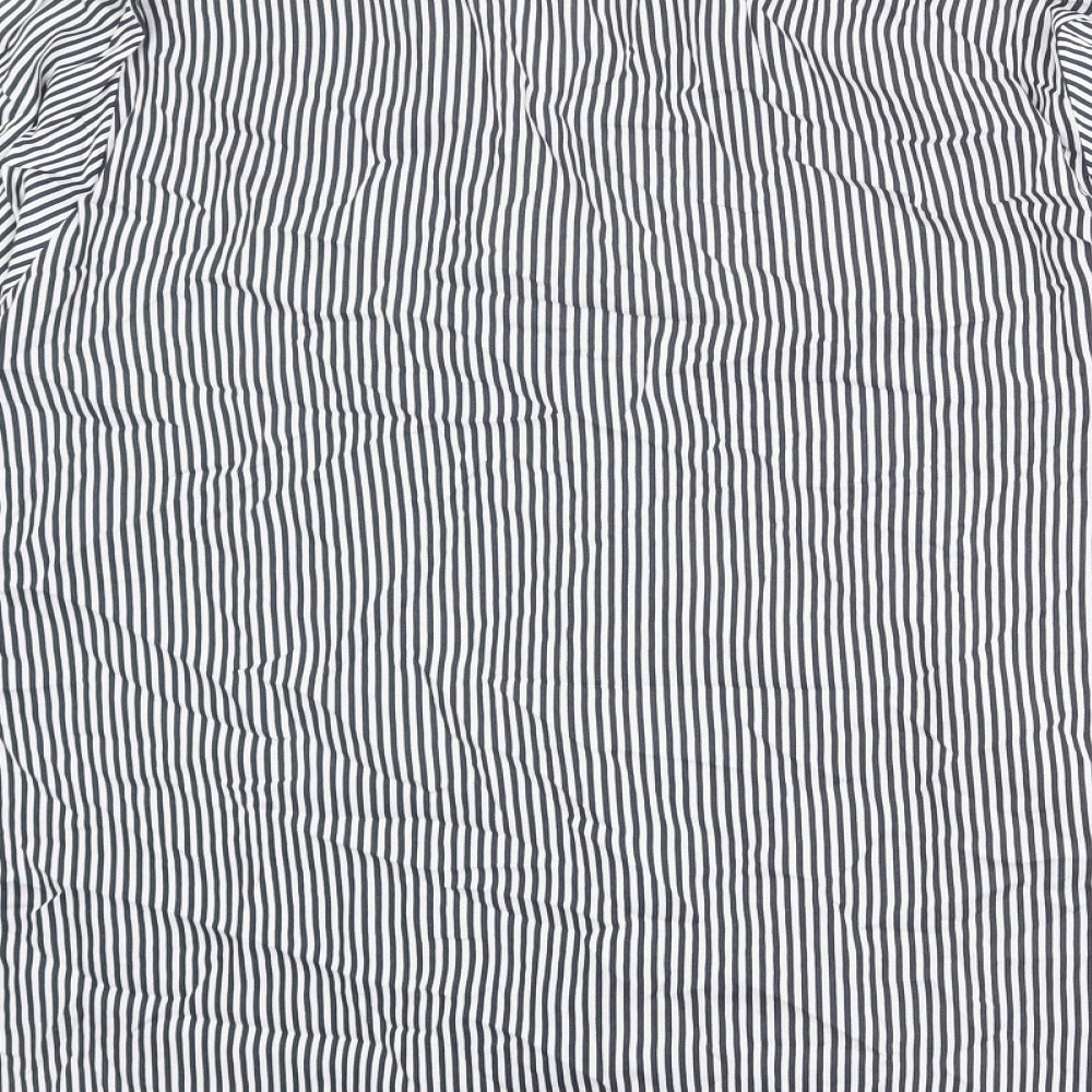Marks & Spencer Womens Blue Striped Viscose Basic Blouse Size 2XS V-Neck