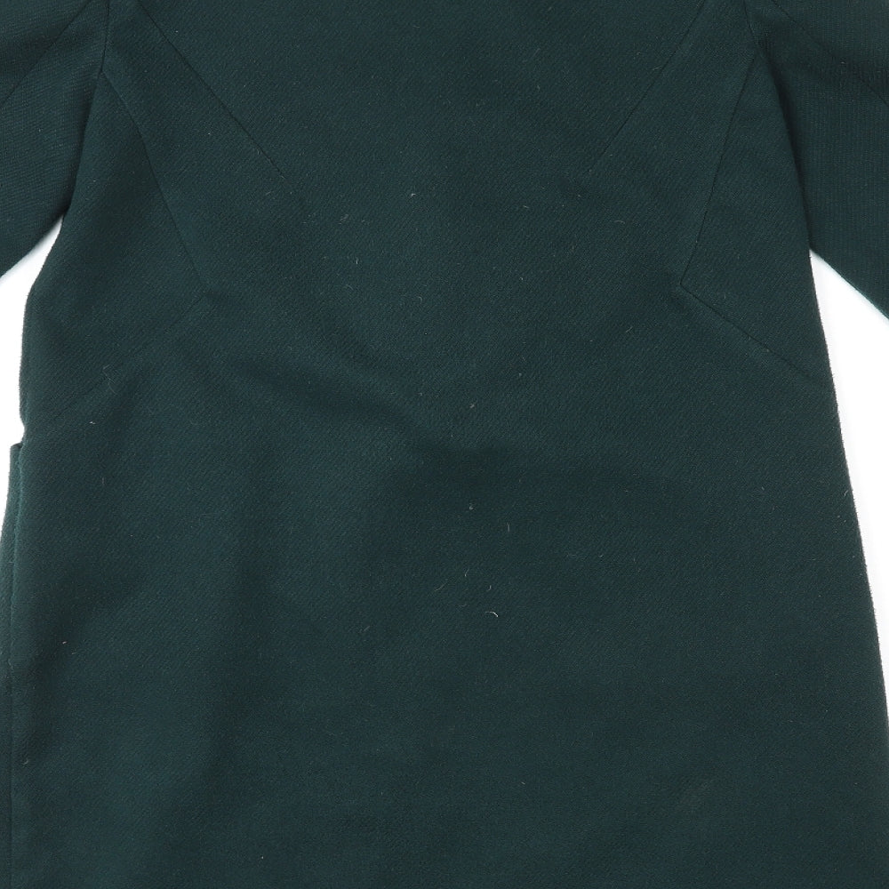 Oasis Womens Green Overcoat Coat Size S Button
