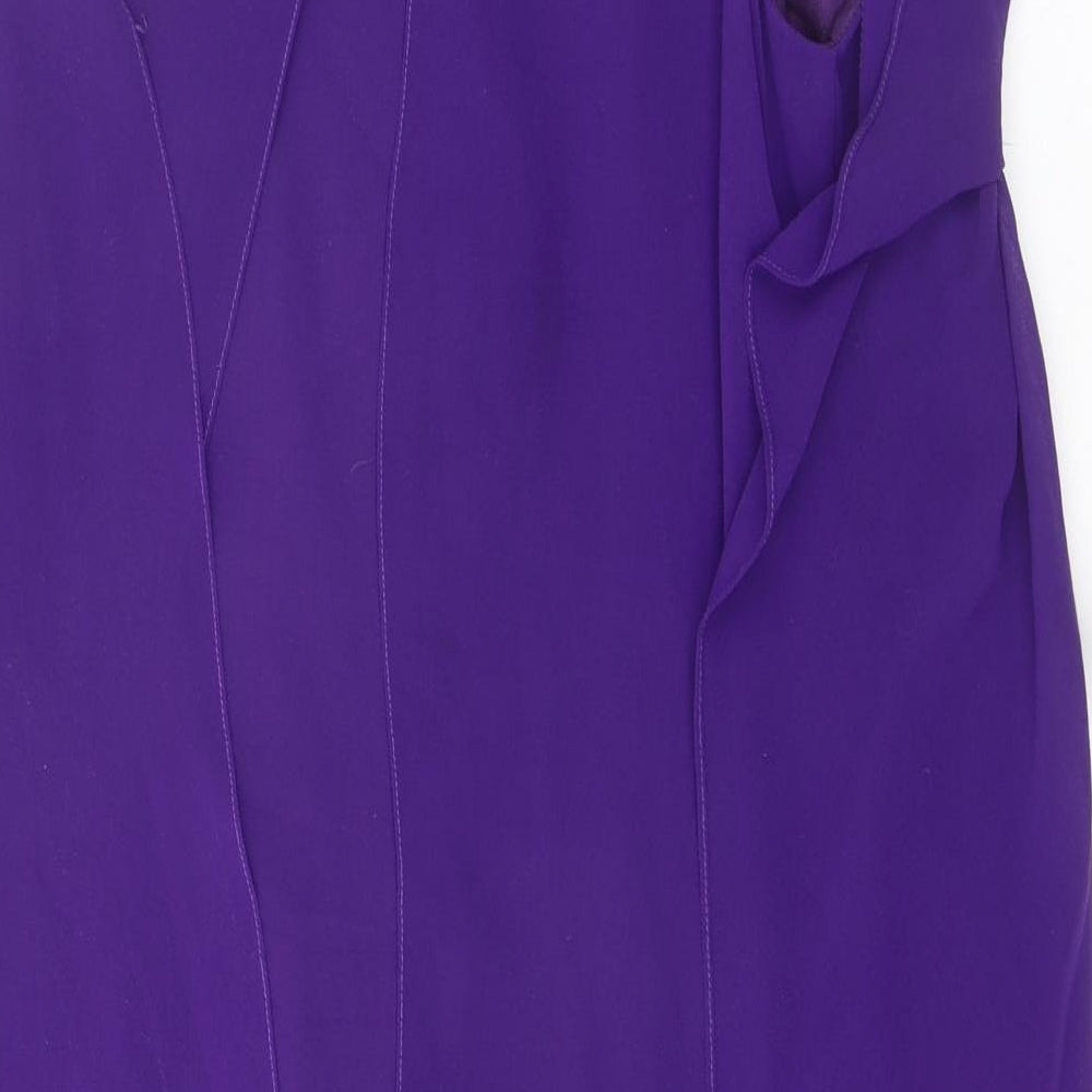 Mei Mei Womens Purple Polyester Shift Size 14 V-Neck Pullover