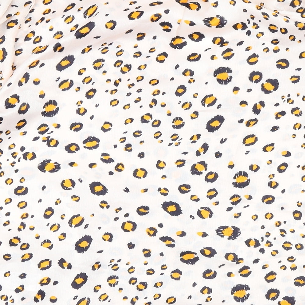 Topshop Womens Multicoloured Animal Print Polyester Basic Button-Up Size 8 Collared - Leopard Print