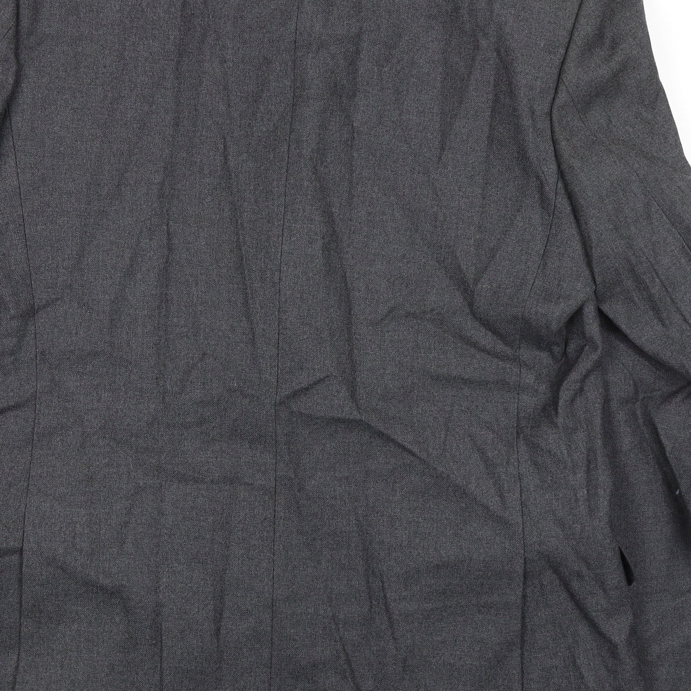 The Label Mens Grey Wool Jacket Suit Jacket Size 40 Regular