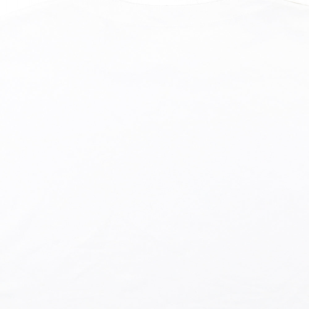 Zara Womens White Polyester Basic T-Shirt Size M Round Neck