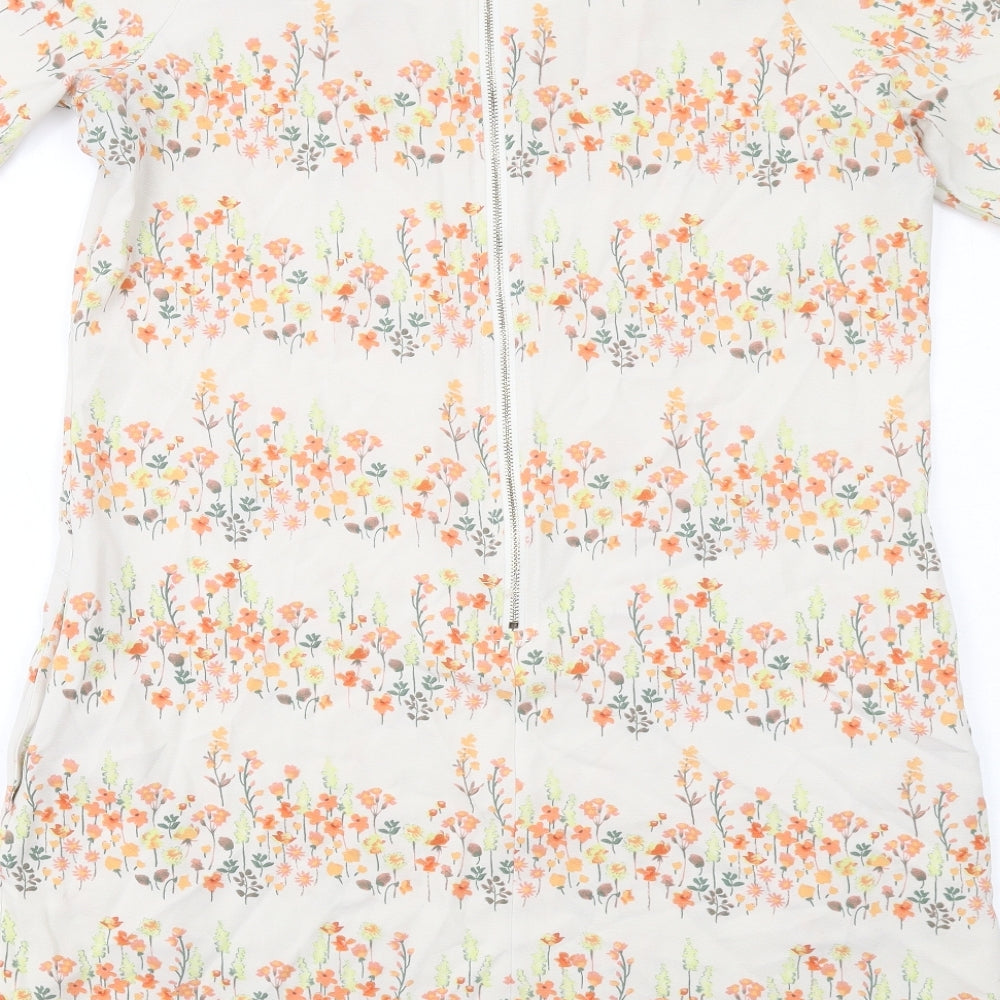 Apricot Womens Multicoloured Floral Polyester A-Line Size 10 Round Neck Zip