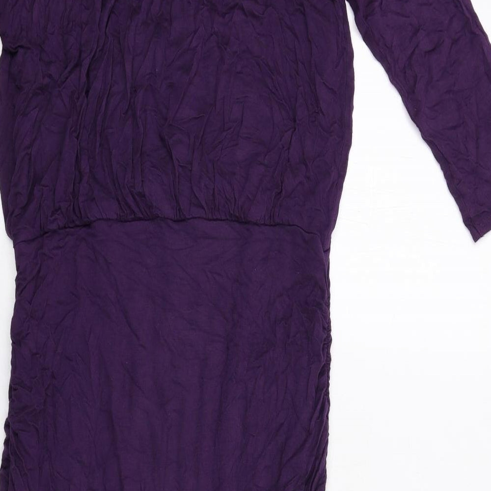 Phase Eight Womens Purple Viscose Shift Size 12 Round Neck Pullover