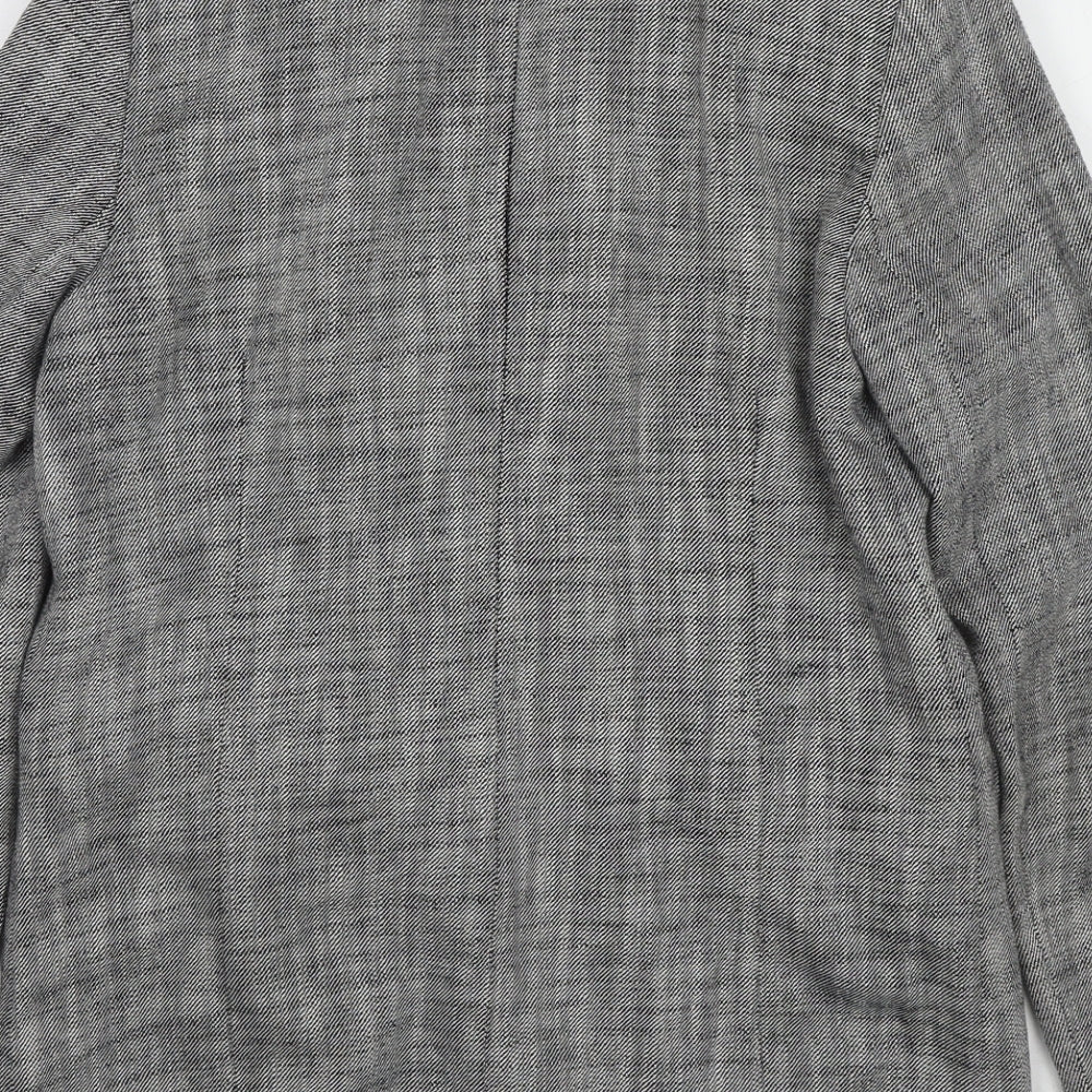 Topshop Womens Black Geometric Jacket Blazer Size 10 Button