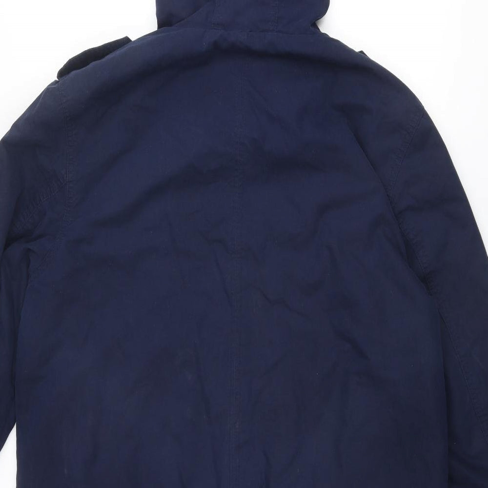 Cotton Traders Mens Blue Windbreaker Coat Size M Zip