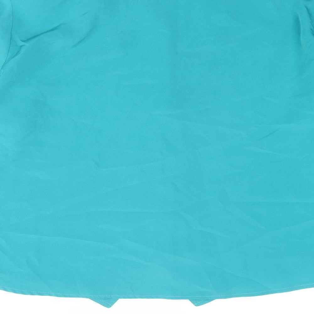 Rothmar of Scotland Womens Blue Polyester Basic Button-Up Size 16 Round Neck