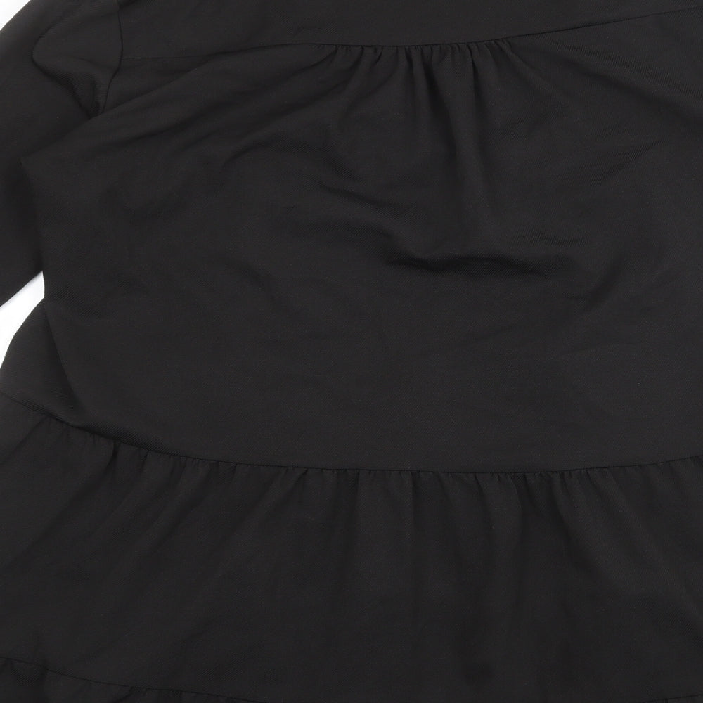 Cameo Rose Womens Black Polyester A-Line Size 12 V-Neck Pullover