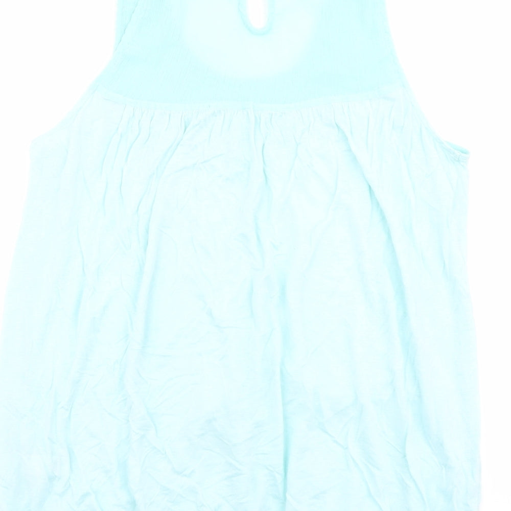 Monsoon Womens Blue Modal Basic Tank Size M Round Neck