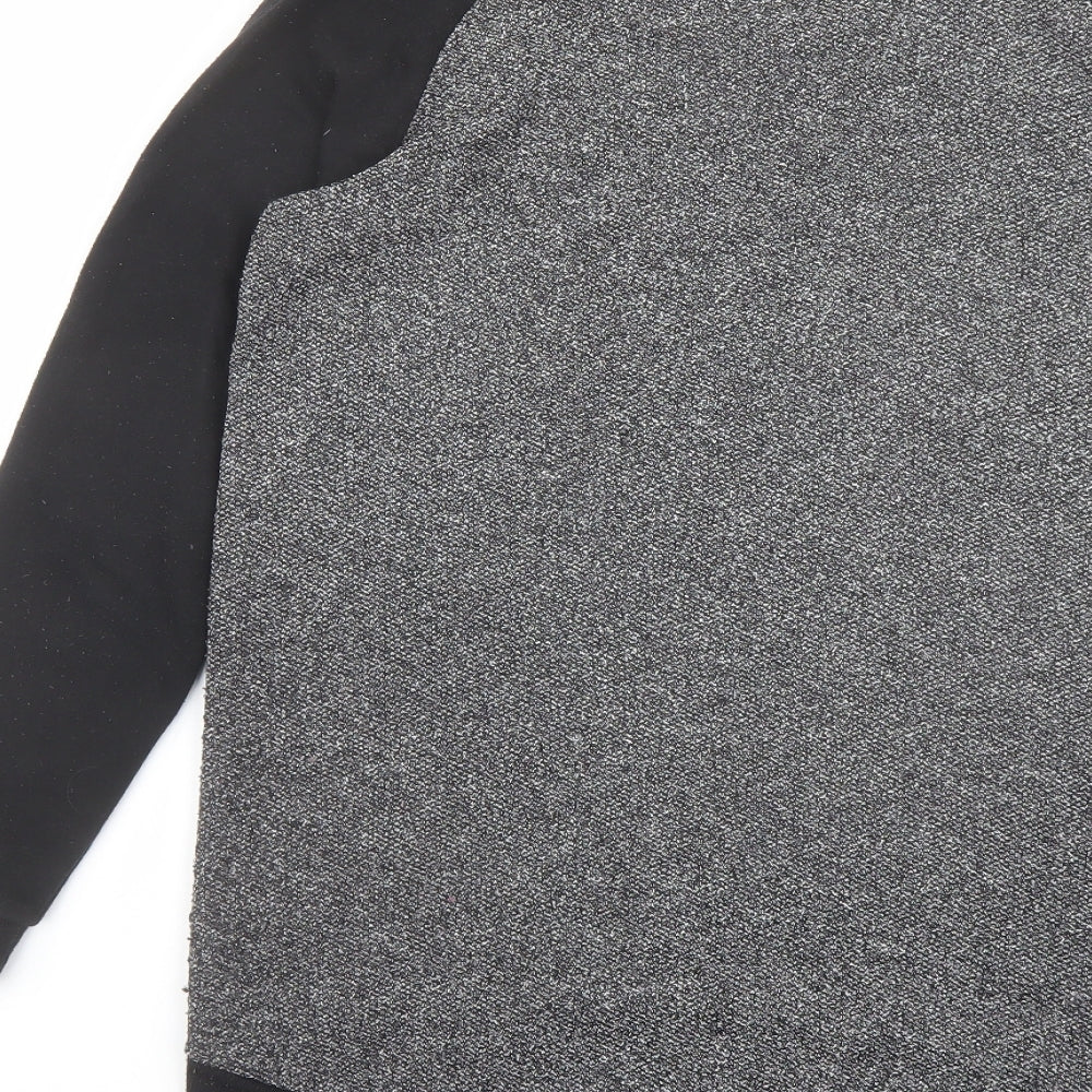 New Look Womens Black Colourblock Polyester Pullover Sweatshirt Size 10 Pullover - Zip detail