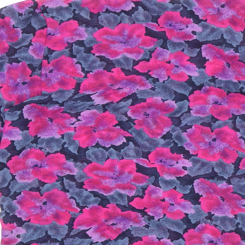 Richards Womens Multicoloured Floral Polyester Blend Basic Blouse Size 10 High Neck