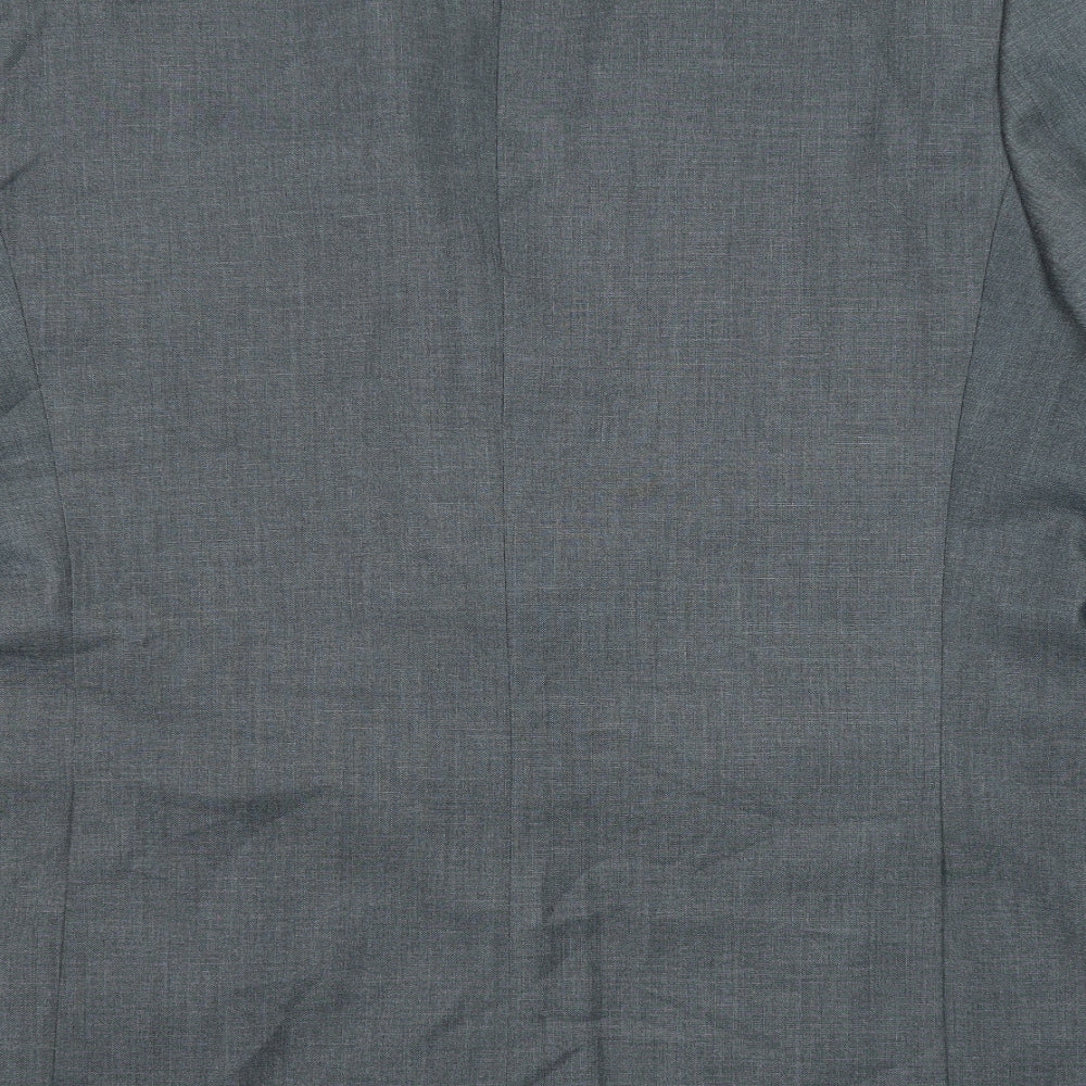 Terry de Havilland Mens Grey Polyester Jacket Suit Jacket Size 50 Regular