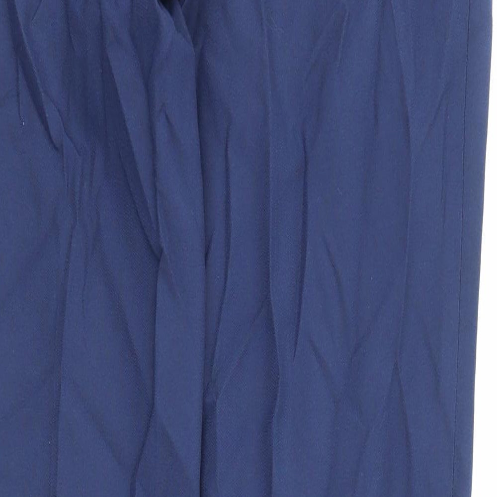 Marks & Spencer Mens Blue Polyester Trousers Size 30 in L31 in Regular Zip