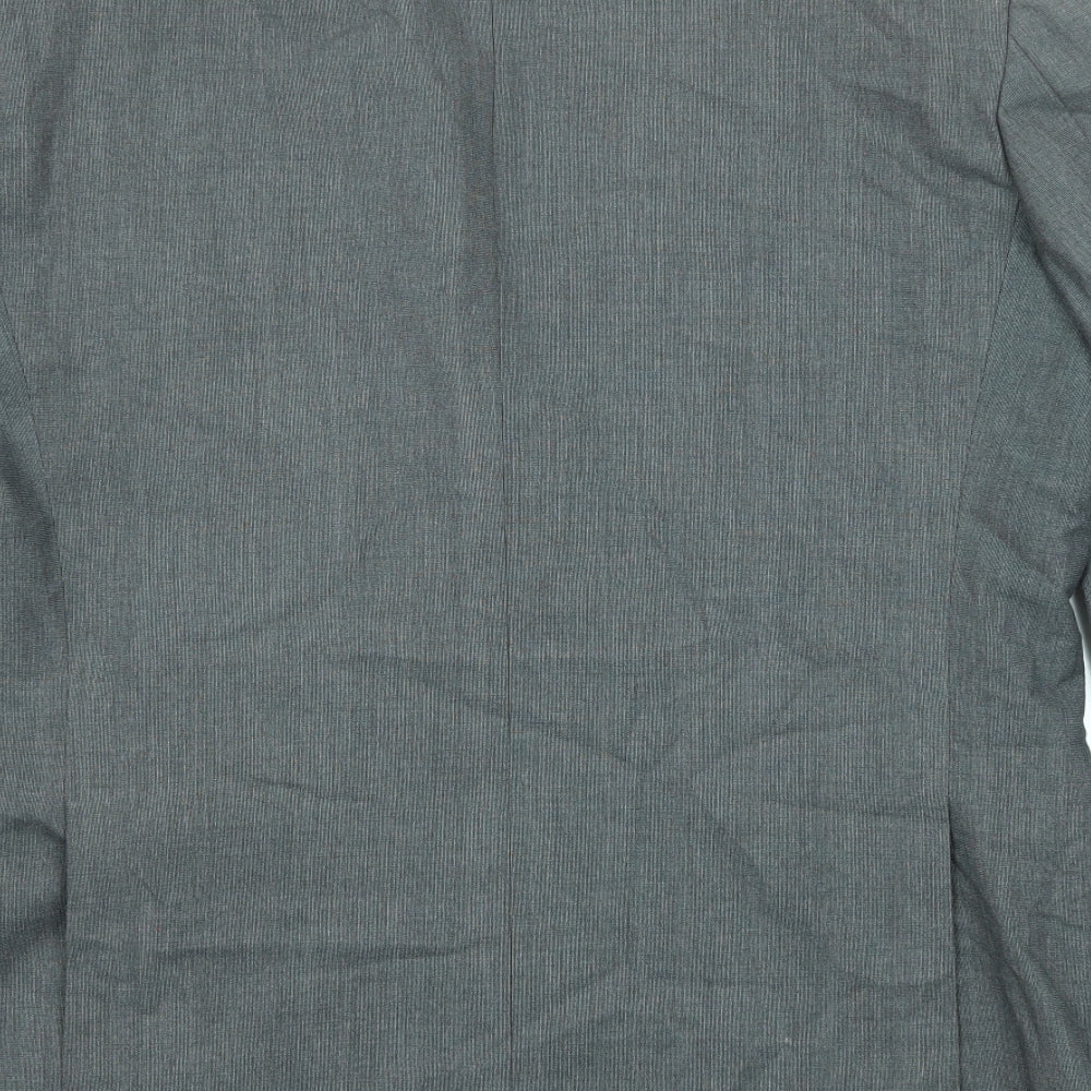 Terry de Havilland Mens Grey Polyester Jacket Suit Jacket Size 42 Regular