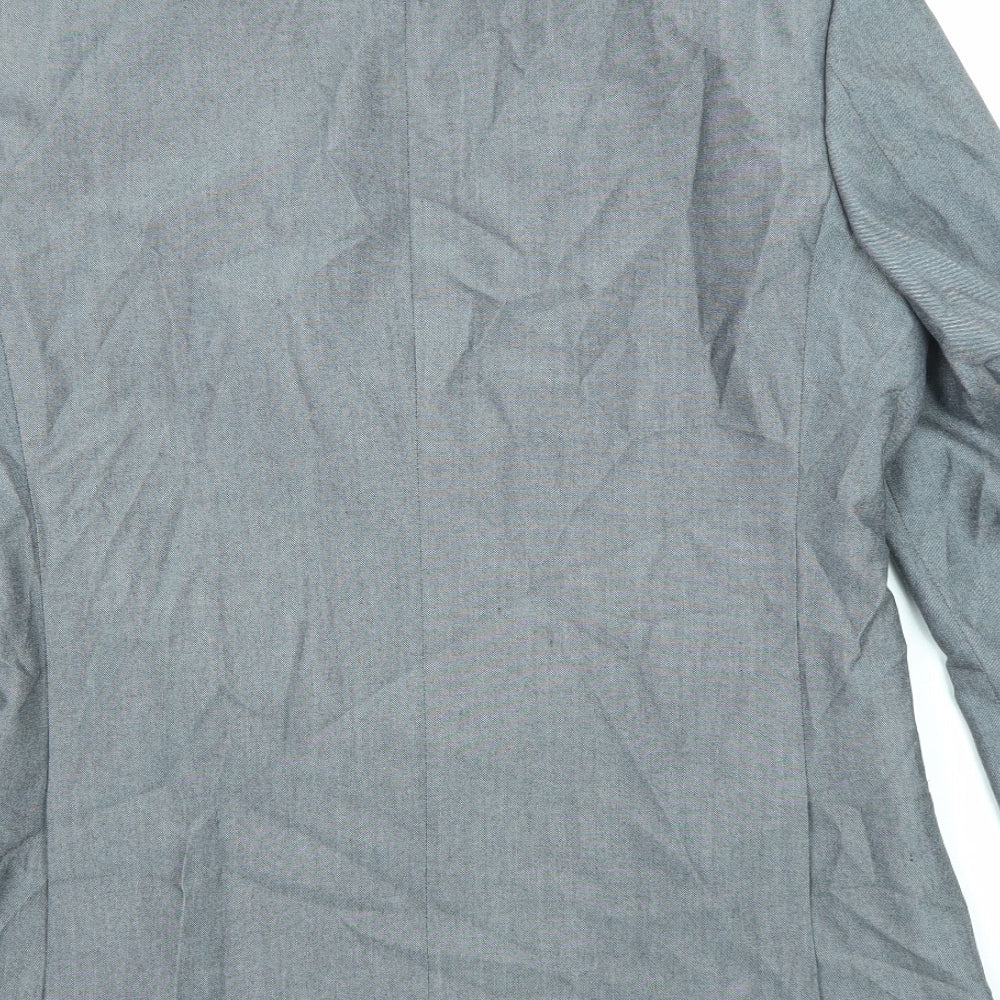 Limehaus Mens Grey Polyester Jacket Suit Jacket Size 40 Regular