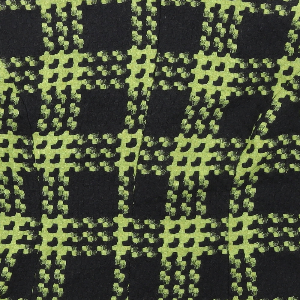 Simon Jeffery Womens Green Geometric Jacket Size 12 Button