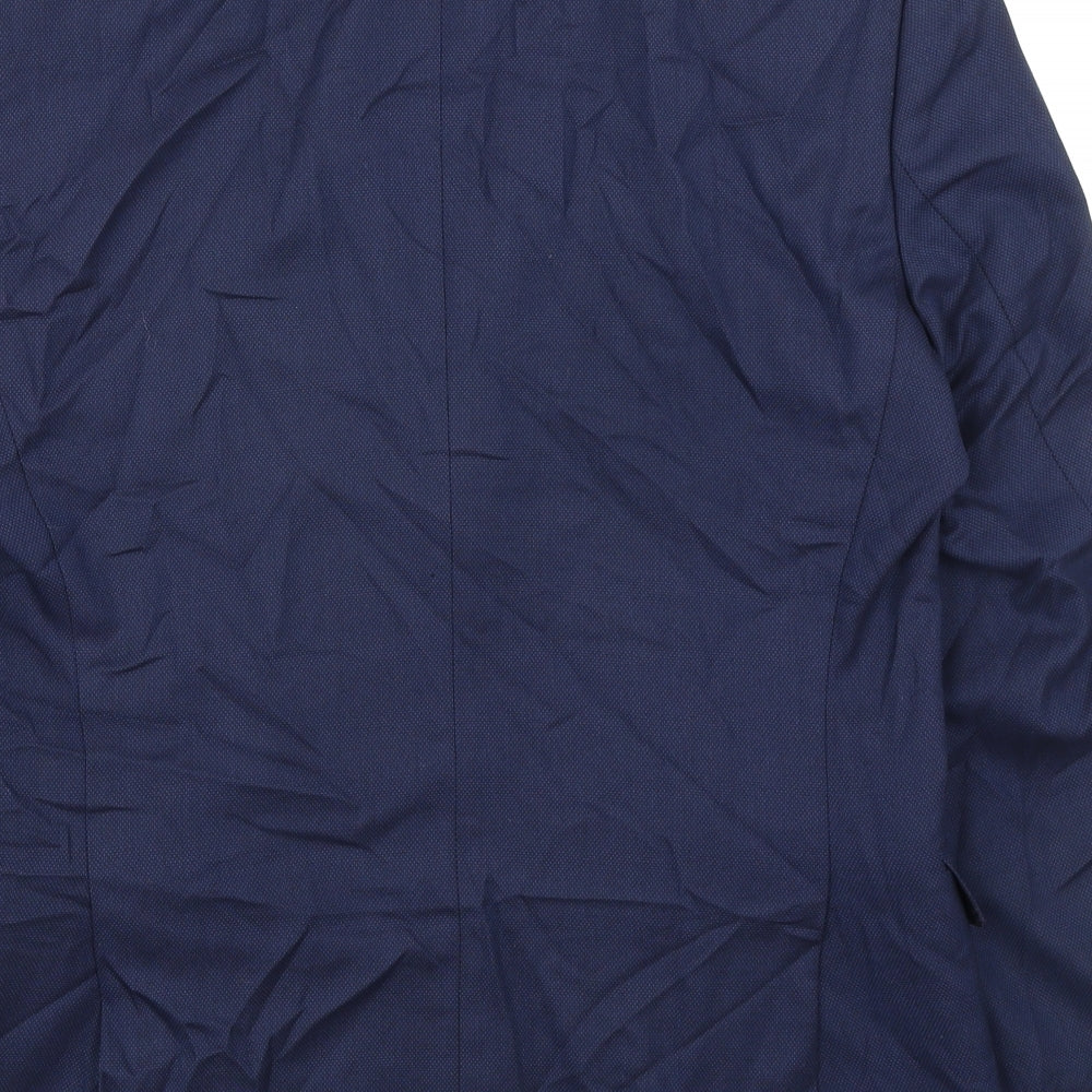Zara Mens Blue Polyester Jacket Suit Jacket Size 40 Regular