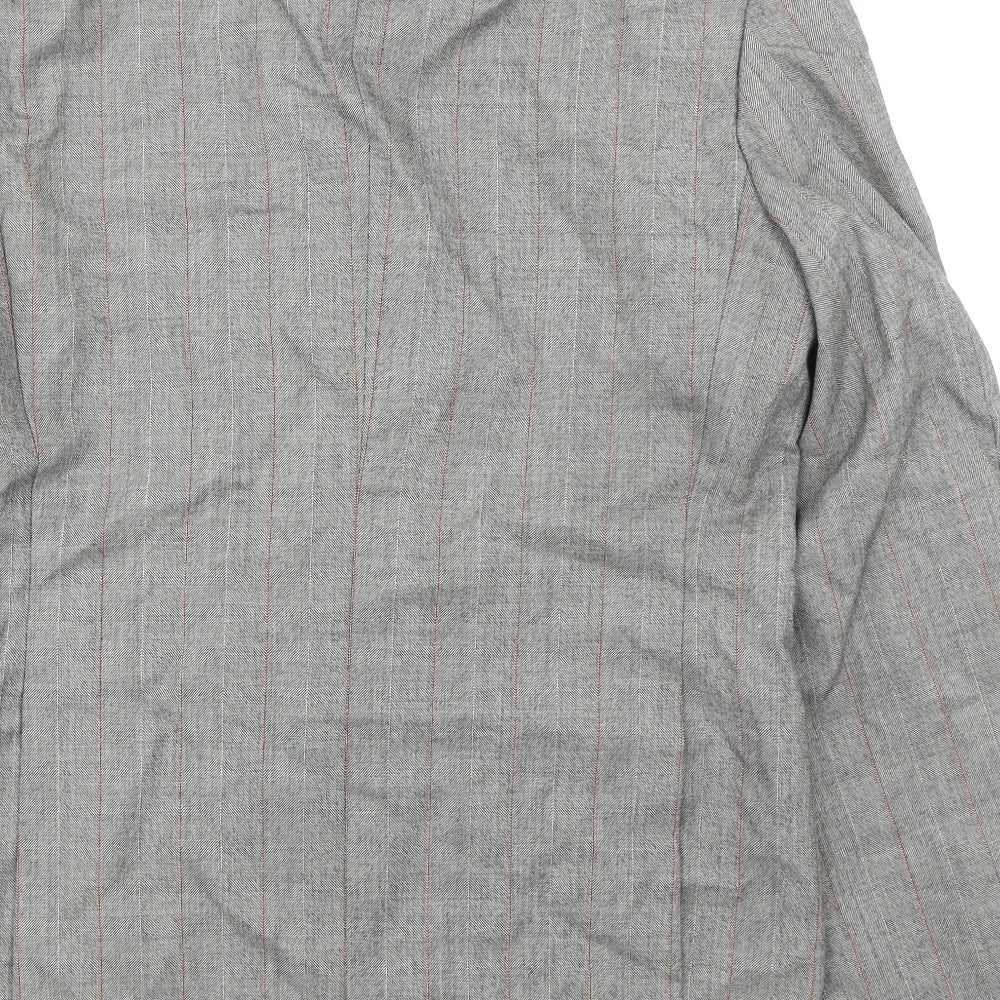 Konen Mens Grey Striped Wool Jacket Suit Jacket Size 40 Regular