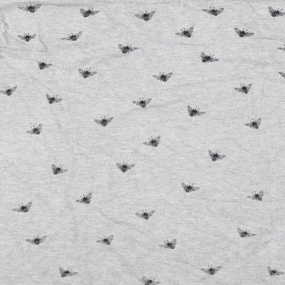 Marks and Spencer Womens Grey Round Neck Geometric Viscose Pullover Jumper Size 16