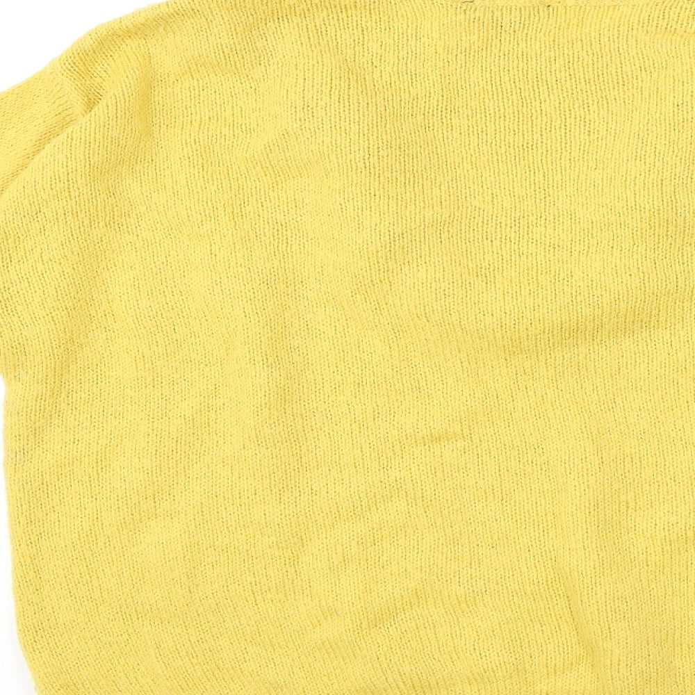 Dorothy Perkins Womens Yellow Round Neck Acrylic Pullover Jumper Size 18