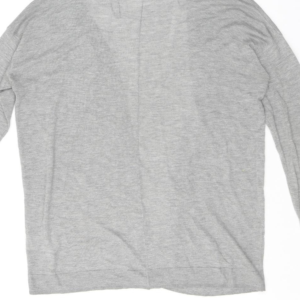 H&M Womens Grey V-Neck Acrylic Cardigan Jumper Size S