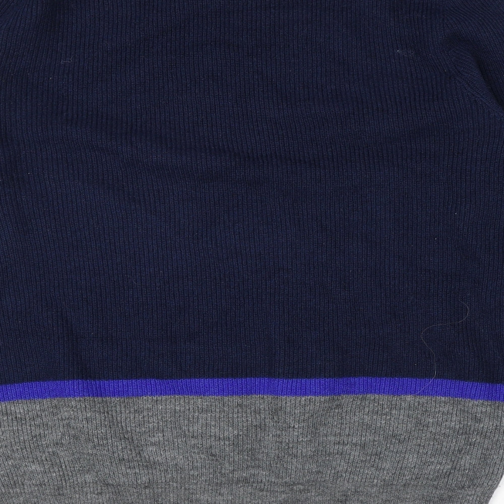 Marks & Spencer Mens Blue Round Neck Polyester Pullover Jumper Size XL Long Sleeve