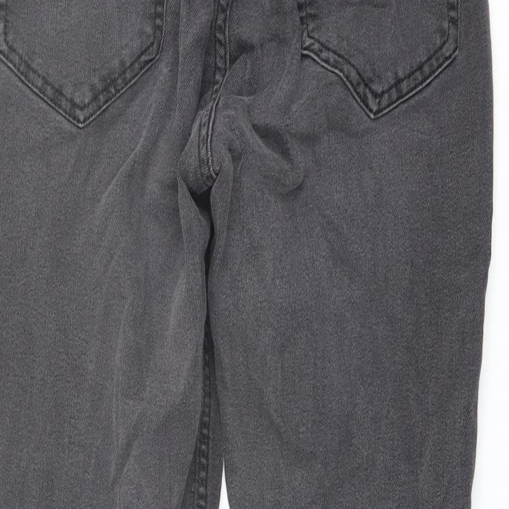 H&M Womens Grey Cotton Skinny Jeans Size 8 L26 in Regular Button