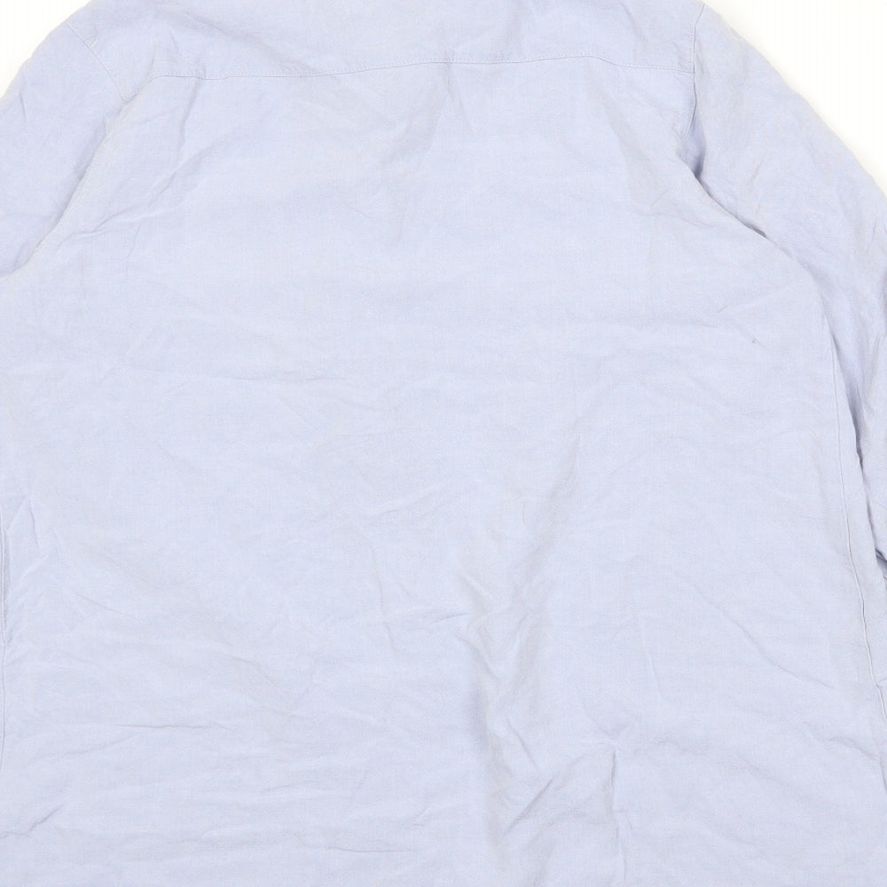 Dorothy Perkins Womens Blue Lyocell Basic Button-Up Size 12 Collared
