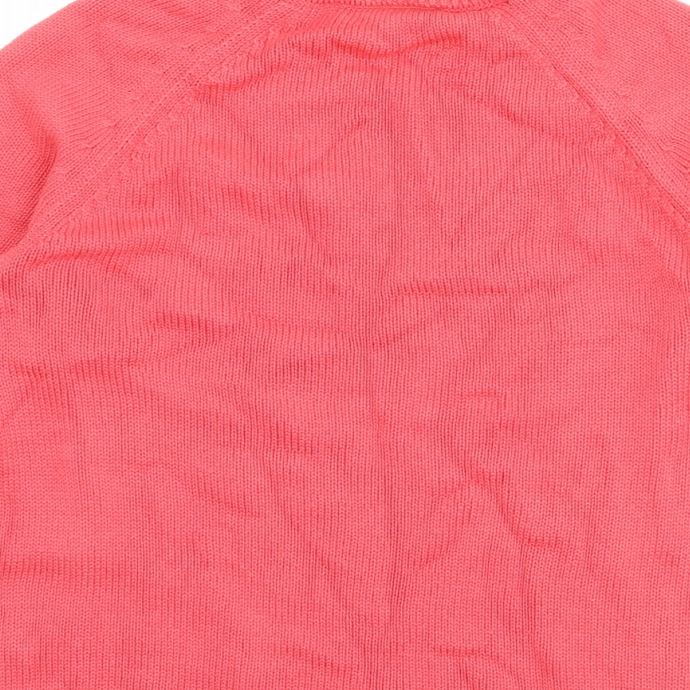 Marks & Spencer Womens Pink Round Neck Cotton Pullover Jumper Size M