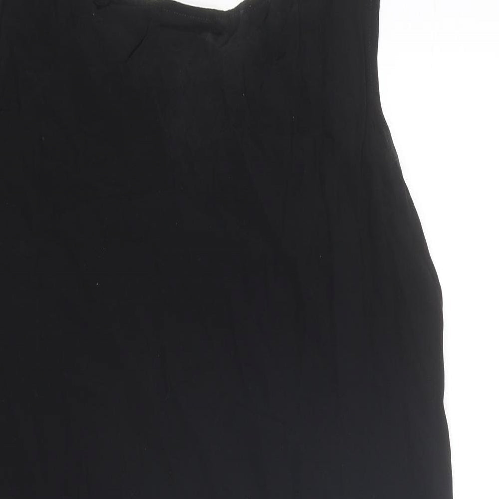 Mondi Womens Black Viscose Basic Tank Size 8 Boat Neck